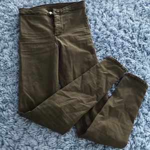 Topshop Moto Joni jeans olive green